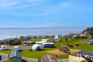 Serviced hardstanding touring pitches at Auchenlarie Park with sea views