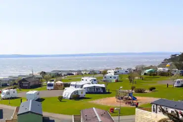 Serviced hardstanding touring pitches with sea views