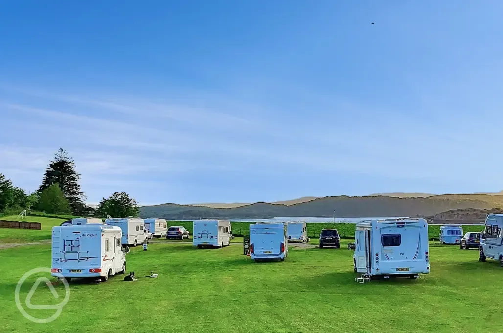 Electric grass caravan pitches 
