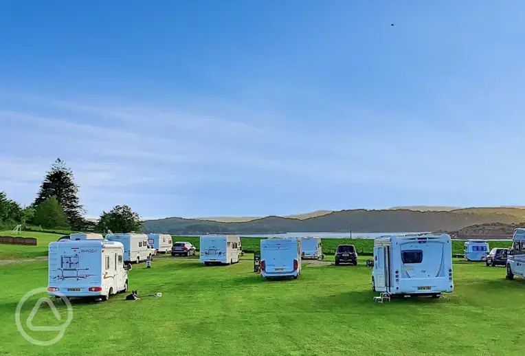 Electric grass caravan pitches 