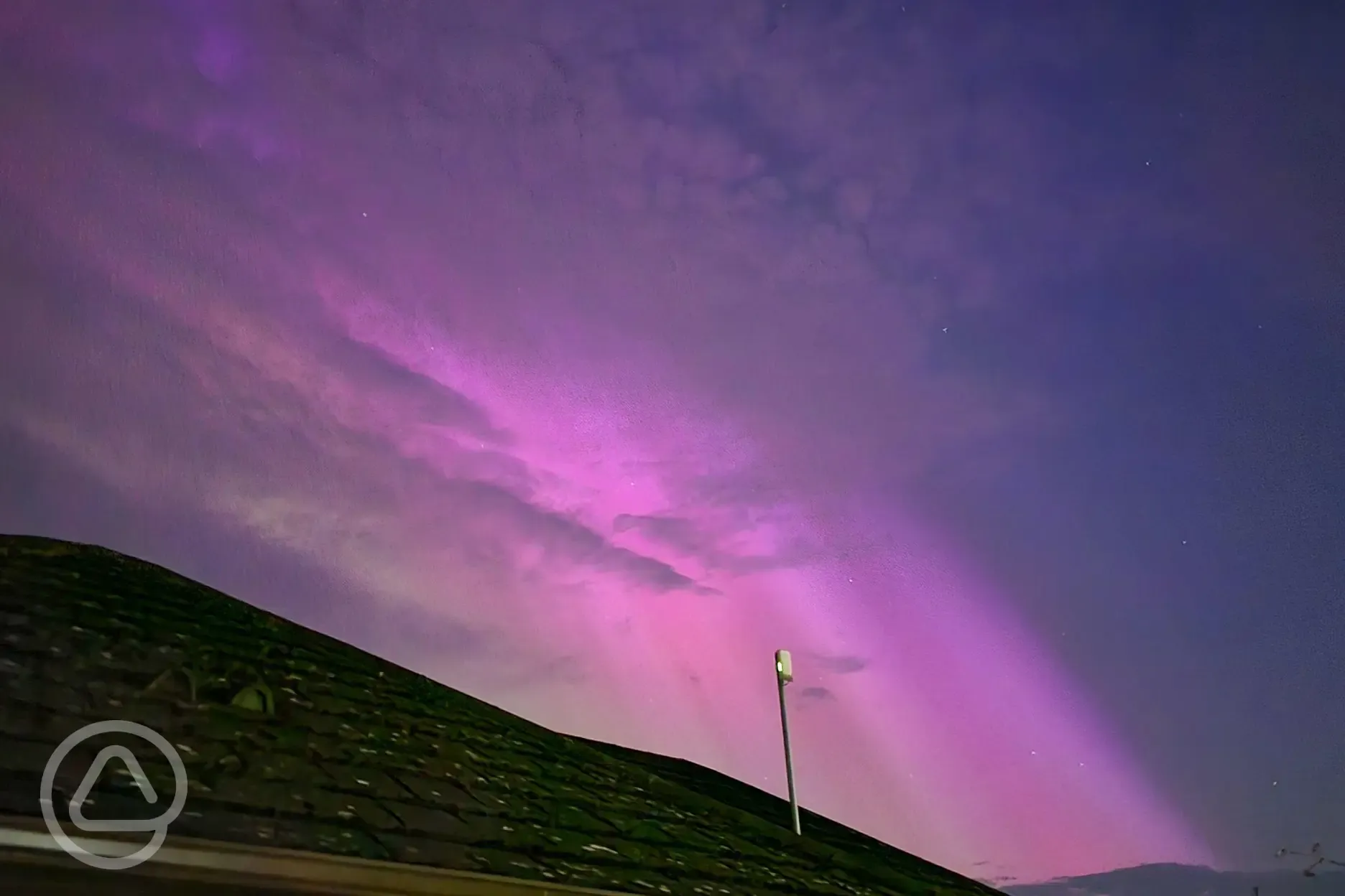 Northern lights seen from the site