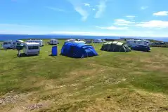 Grass pitches with sea views