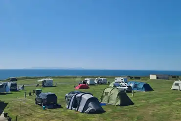 Grass pitches with sea views