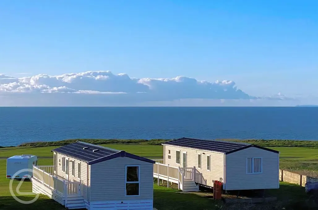 Static caravans with view