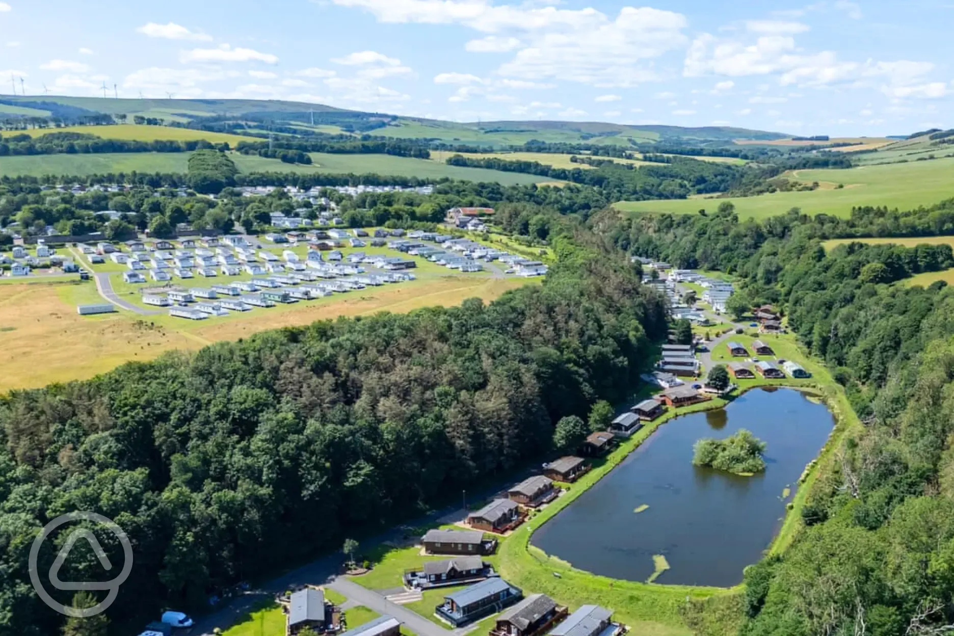 Aerial of Thurston Manor Leisure Park and the fly fishing lake (extra cost) Aerial of Thurston Manor Leisure Park and the fly fishing lake (extra cost)