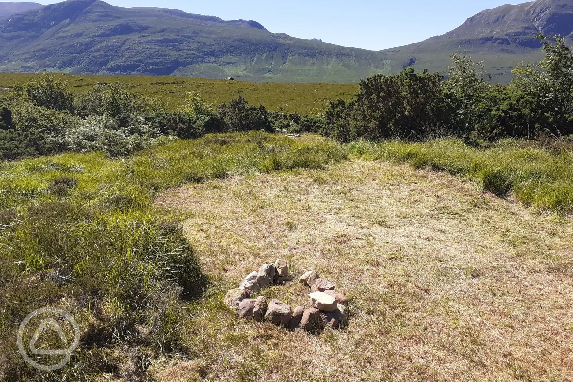 Non electric grass pitches and mountain views