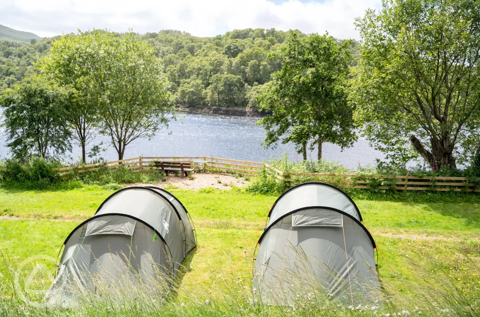 Non electric grass tent pitches