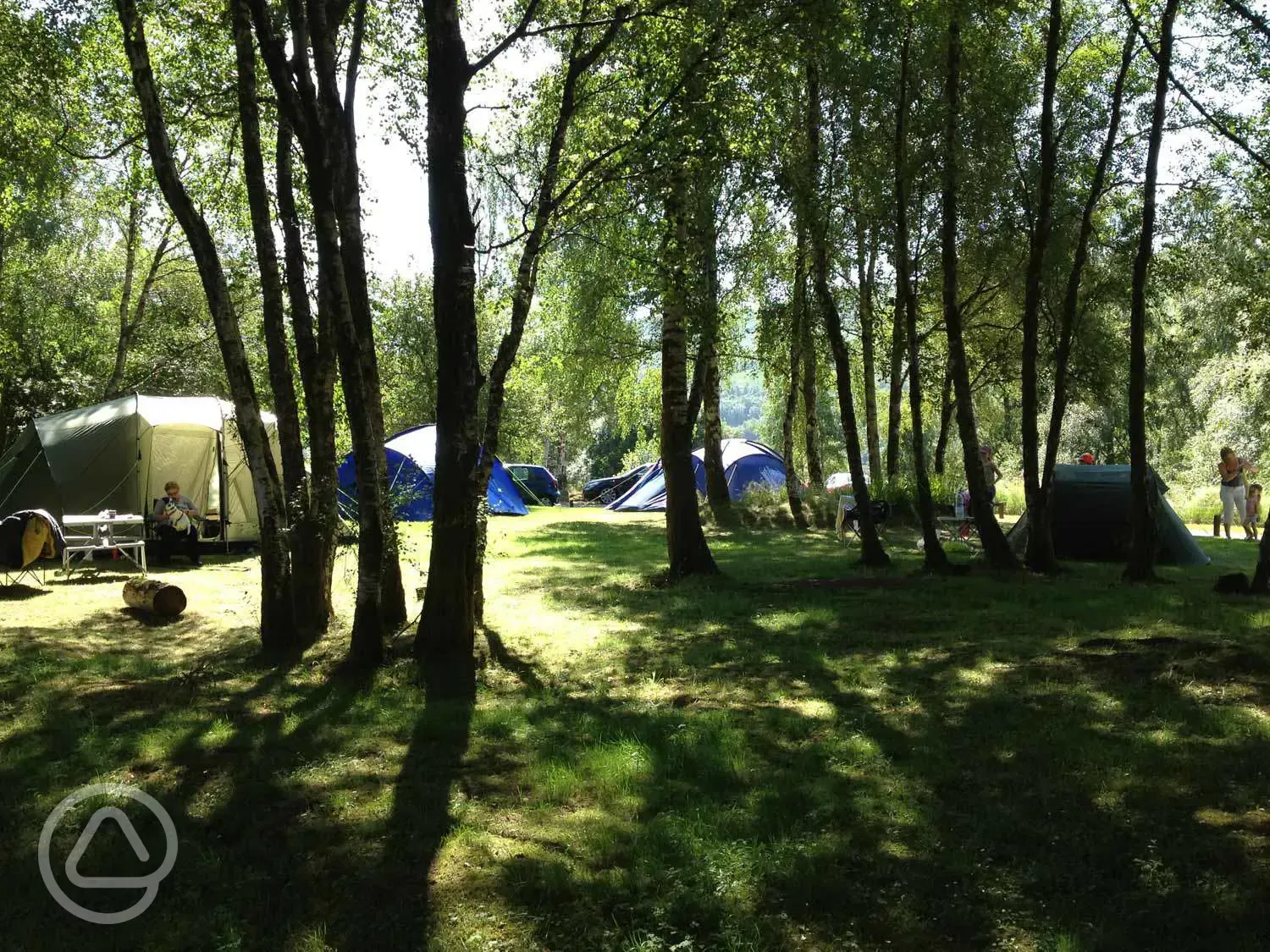 Secluded non electric grass tent pitches