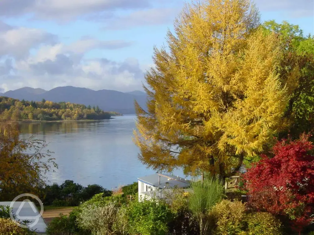 Views of Loch Eli from Linnhe Lochside Holidays