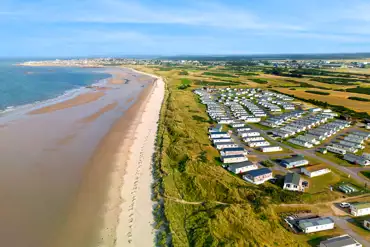 Aerial of the park and the coast