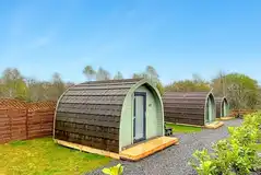 View of camping pods