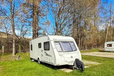 Electric gravel and hardstanding touring pitch with 16 amp electric hook up