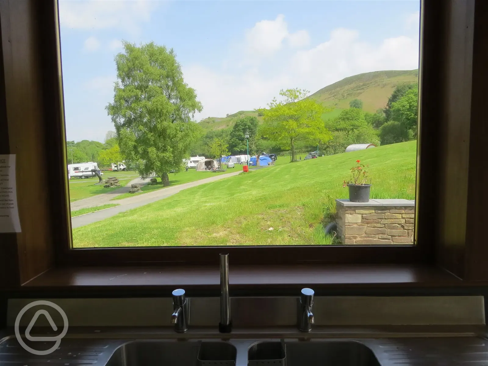 View from the washing up sinks