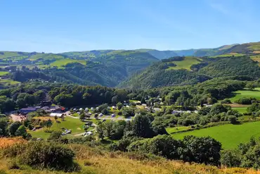Aerial of Woodlands Caravan Park surrounded by countryside