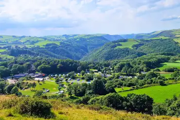Aerial of Woodlands Caravan Park surrounded by countryside