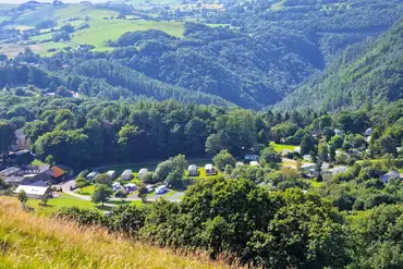 Aerial of Woodlands Caravan Park surrounded by countryside