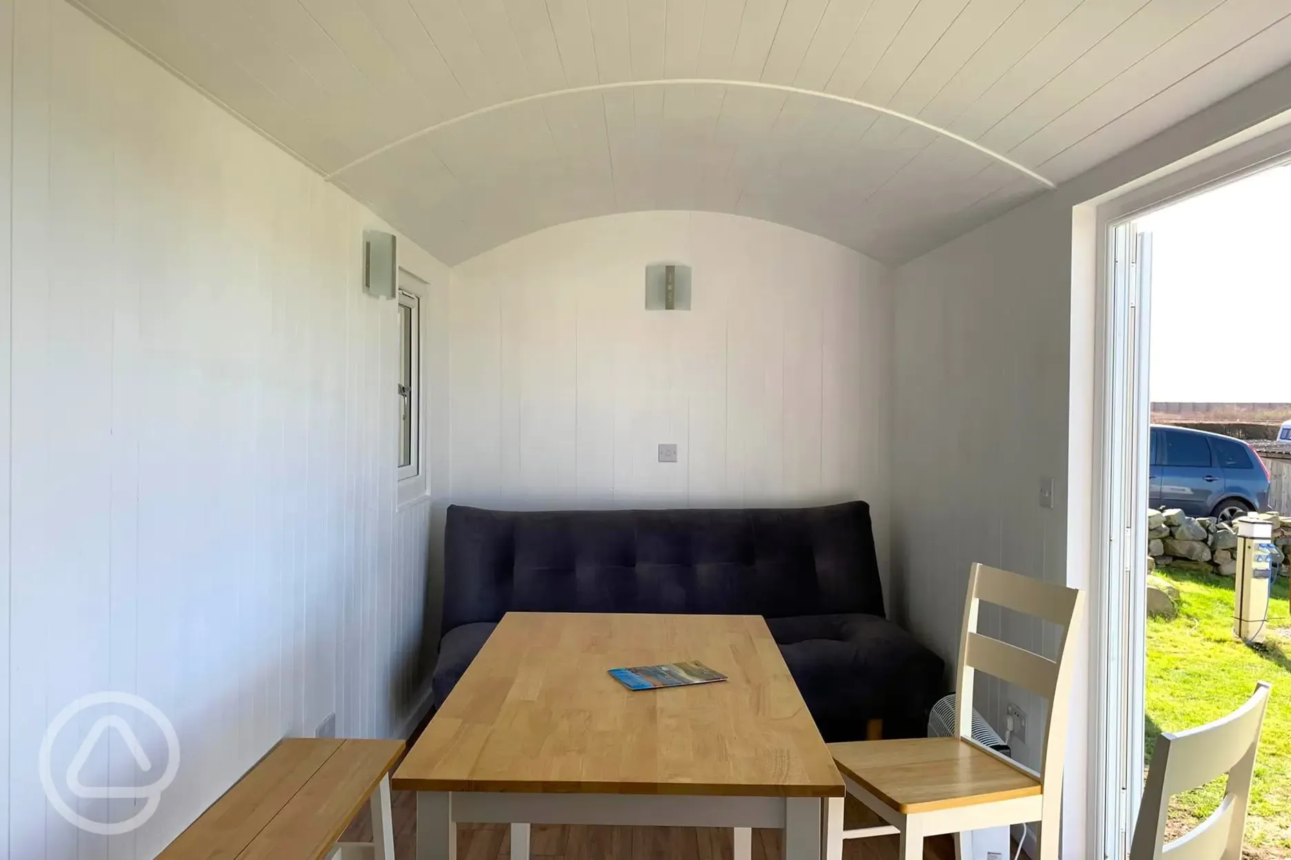 Shepherd's hut interior