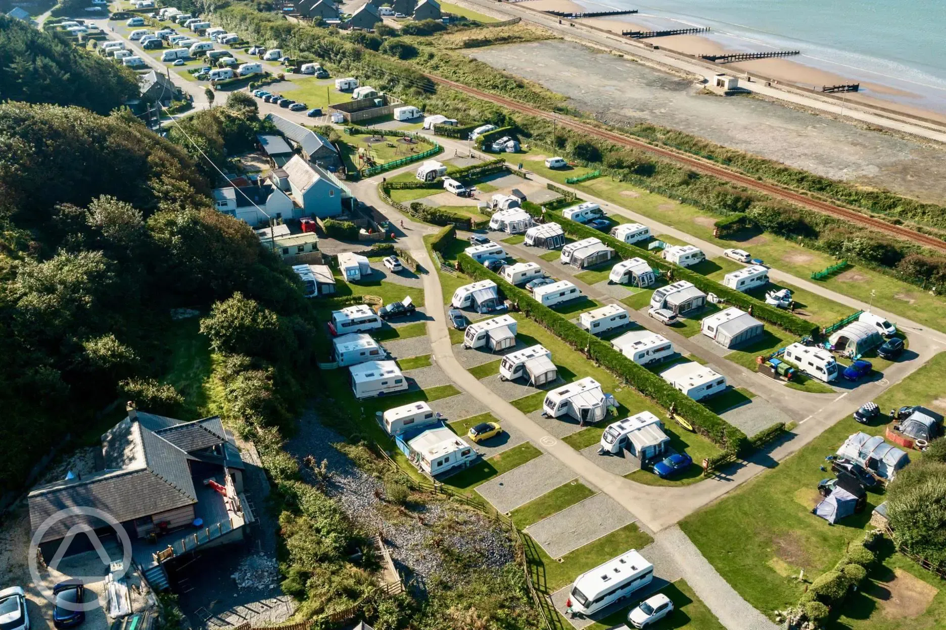 Aerial of Hendre Mynach with views to the coast (100m from the beach)