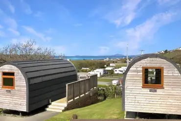 Glamping pods with sea views