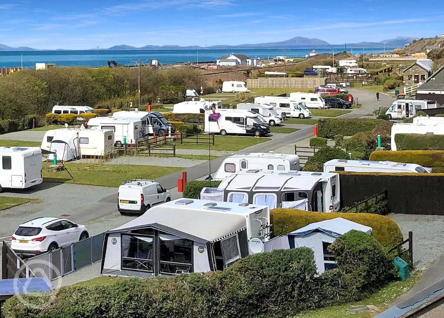 Elevated views of the hardstanding pitches