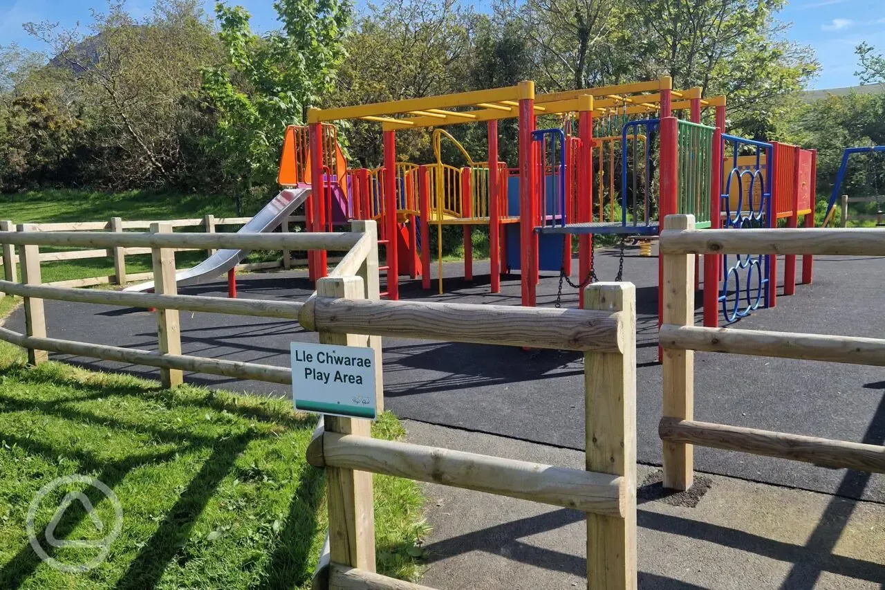 Play park with climbing frames