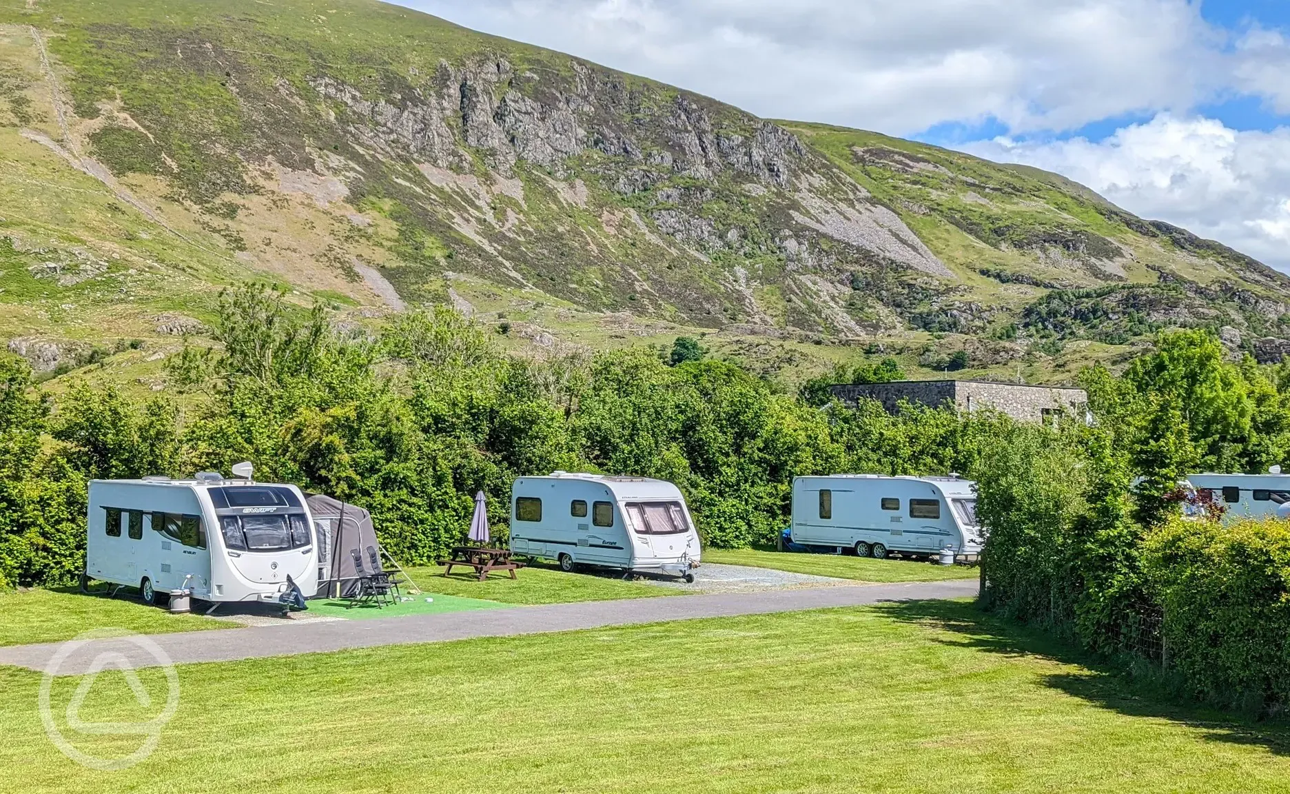 Fully serviced hardstanding pitches