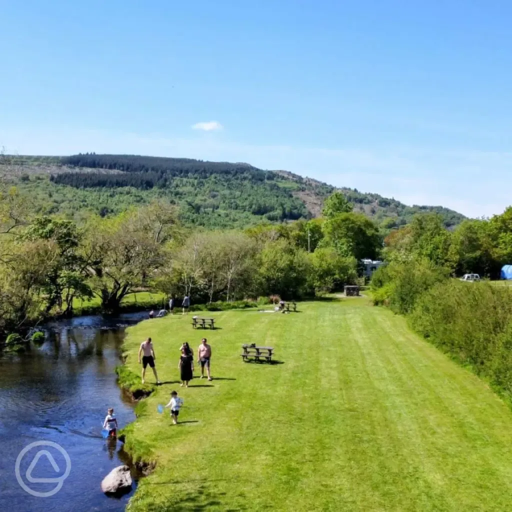 River Afon Gwyrfai surrounding the site