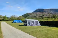 Large tents on the 6m x 7m grass pitches