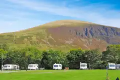 Hardstanding pitches with views of the mountains from Bryn Gloch