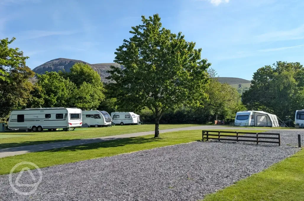 Grass and electric hardstanding pitches