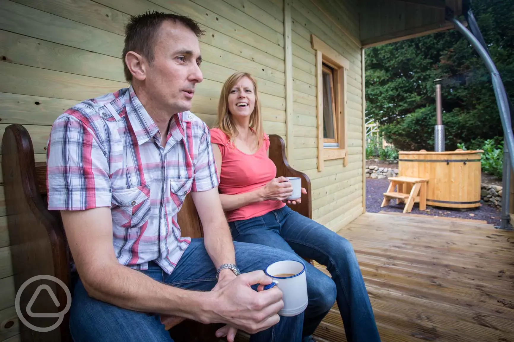 Caban with hot tub