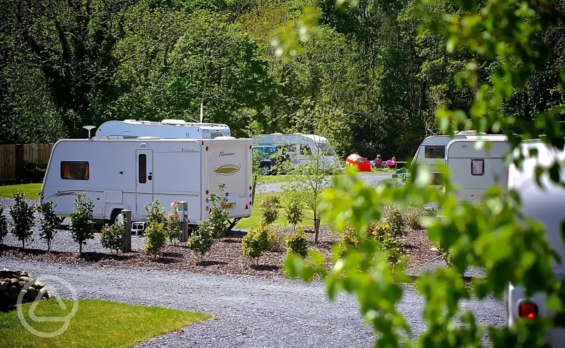 Deluxe pitches at Riverside Camping