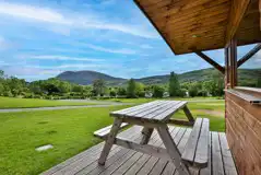 Hebog camping pod's picnic bench