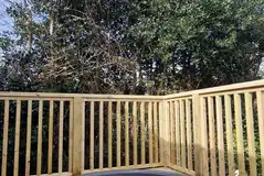 S-pod private electric hot tub in the deck area