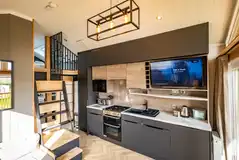 S-pod kitchen a with hob, microwave, fridge, toaster, oven, air fryer and kettle