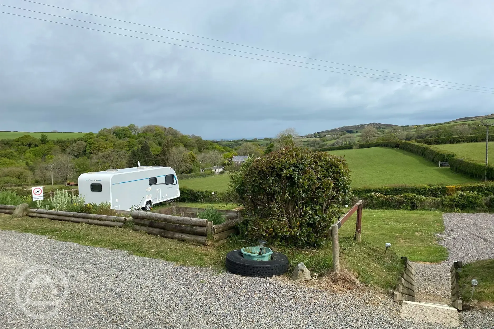 Grass pitches (optional electric) with countryside views