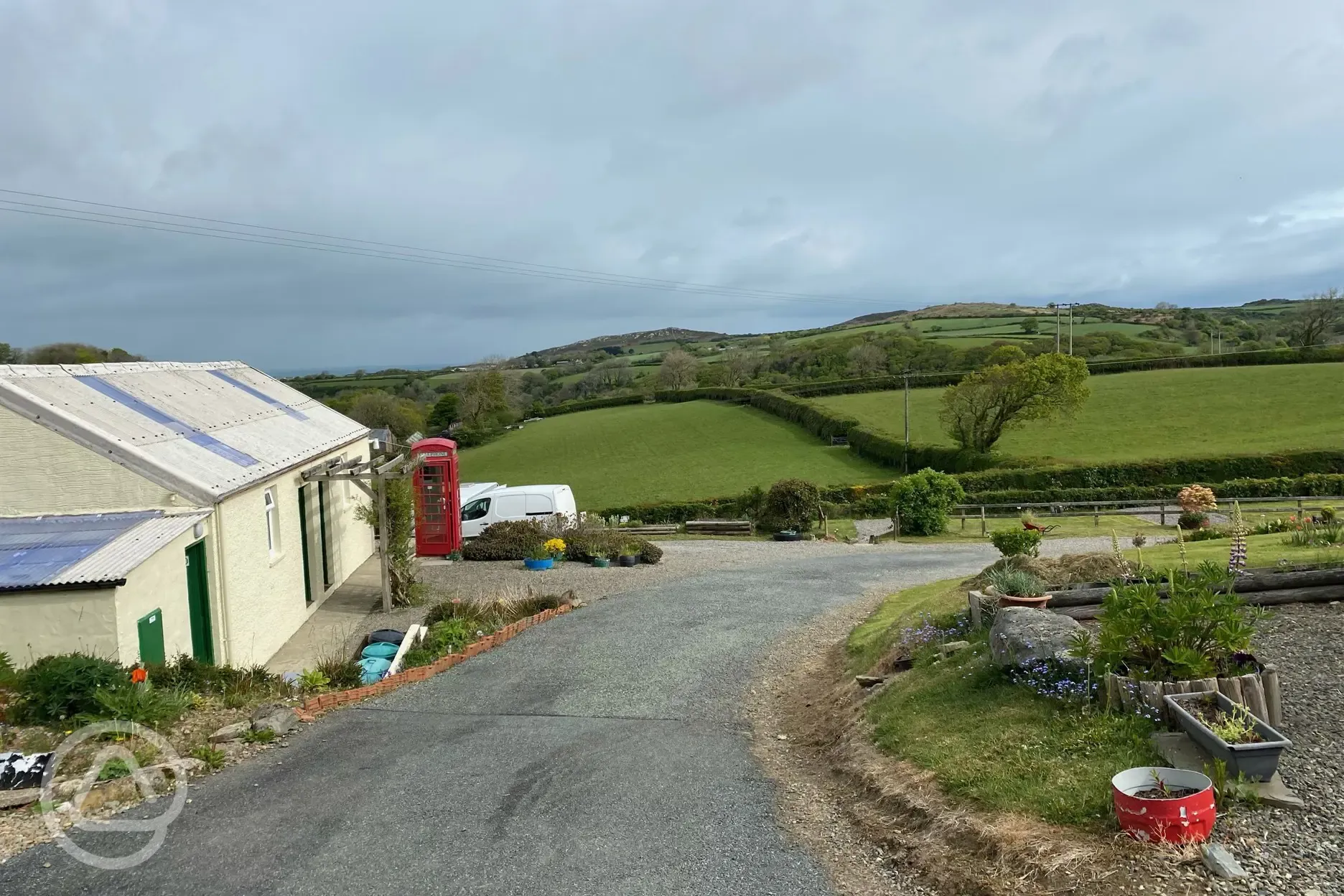 Facilities building and countryside views