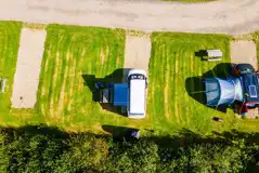 Bird's eye view of the electric hardstanding pitches