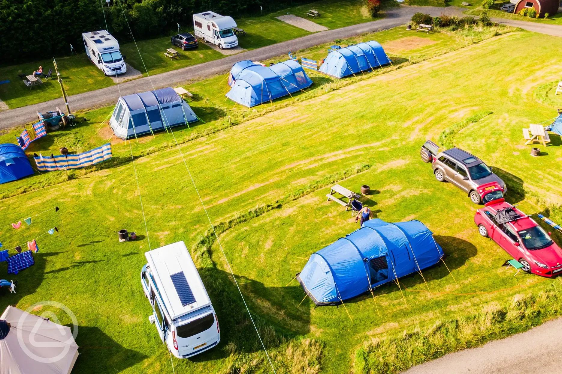 Aerial of the grass pitches