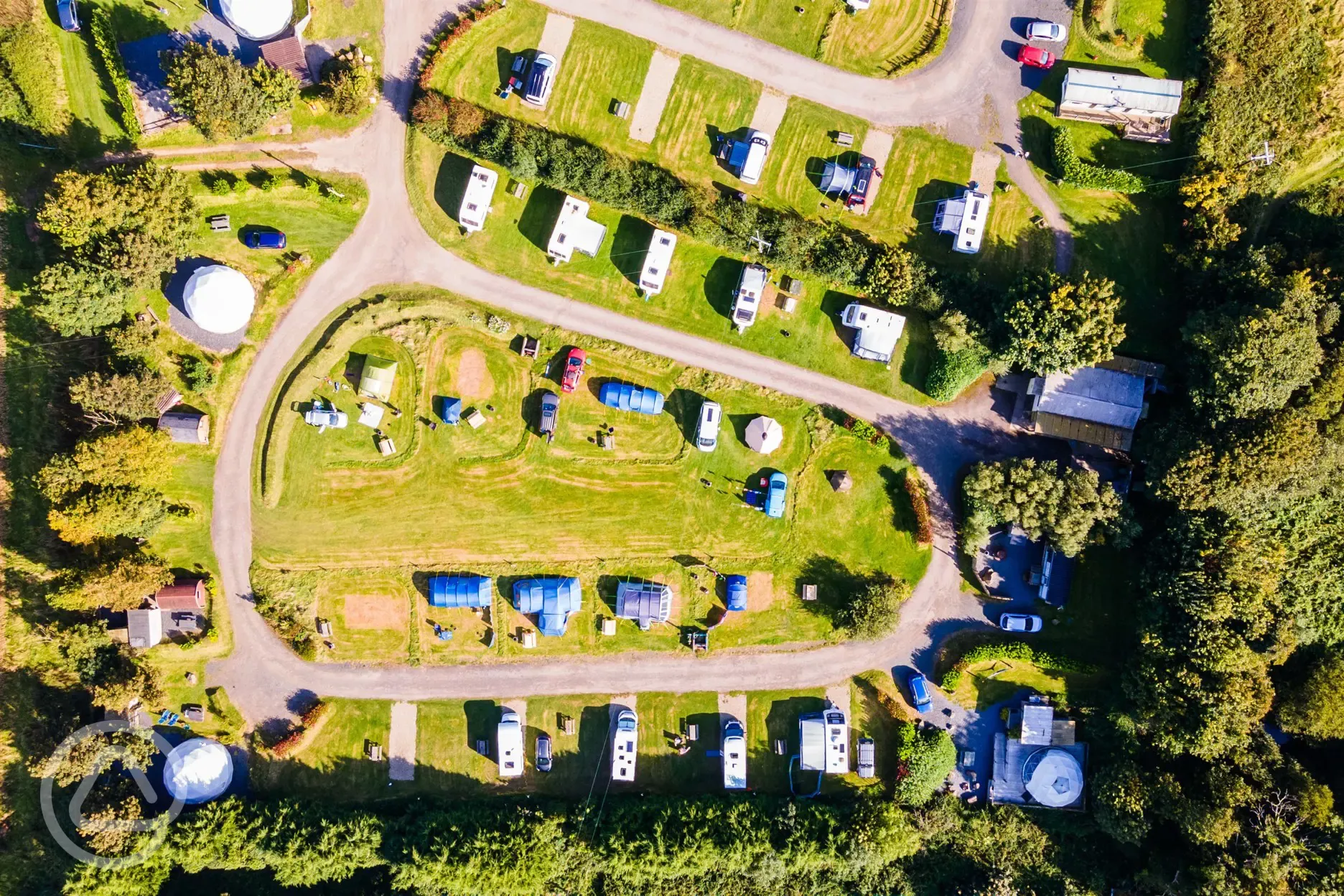 Bird's eye view of the campsite