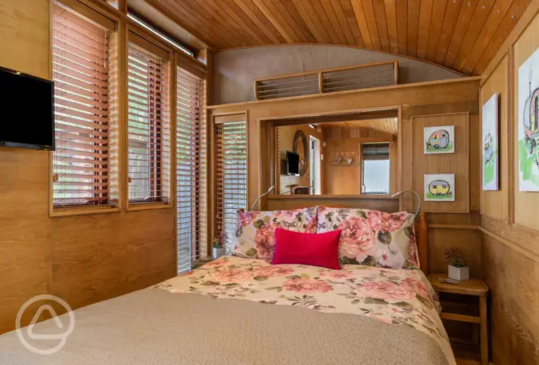 Glamping cabin interior