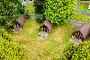 Aerial of the camping pods