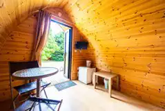 Camping pod interior Camping pod interior