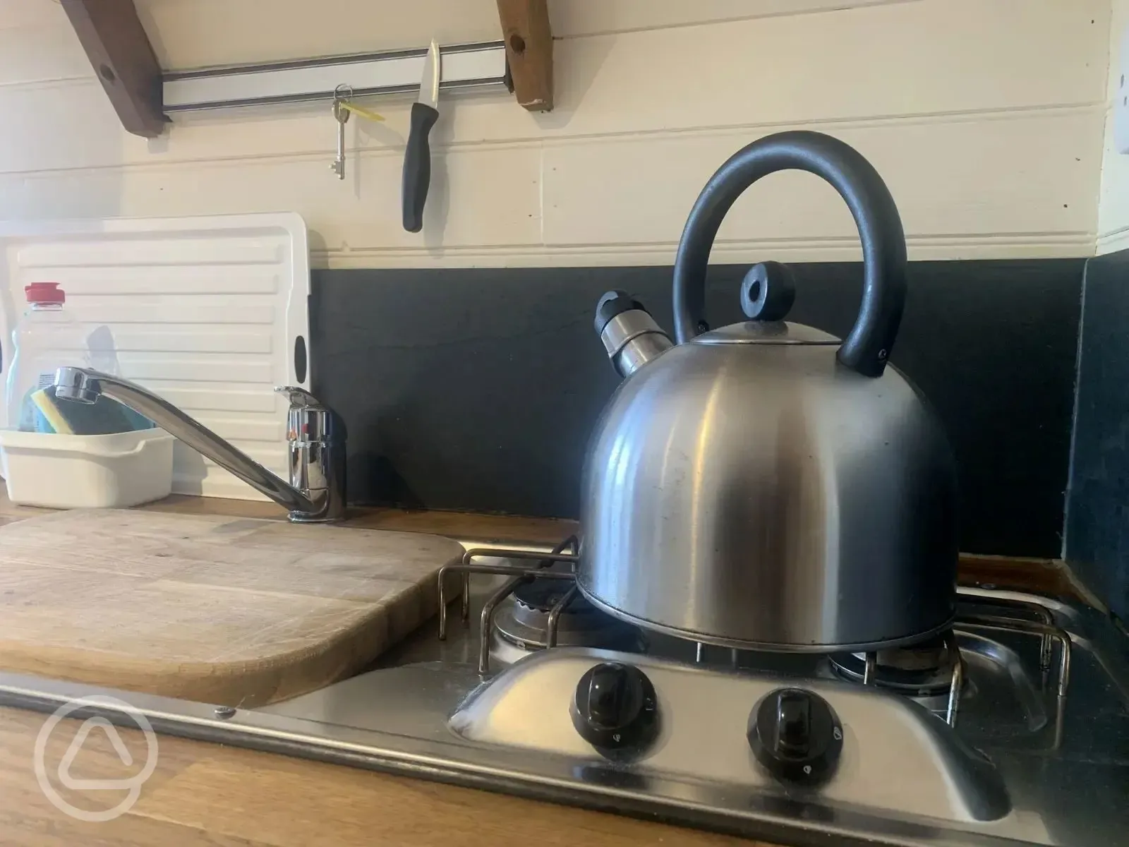 Glamping pod kitchen