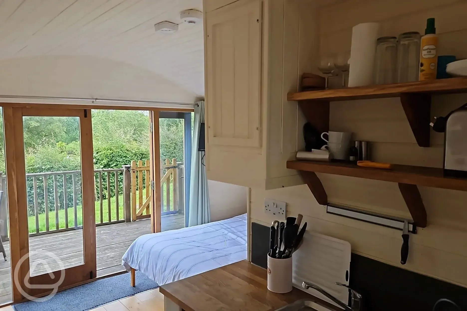 Glamping pod interior