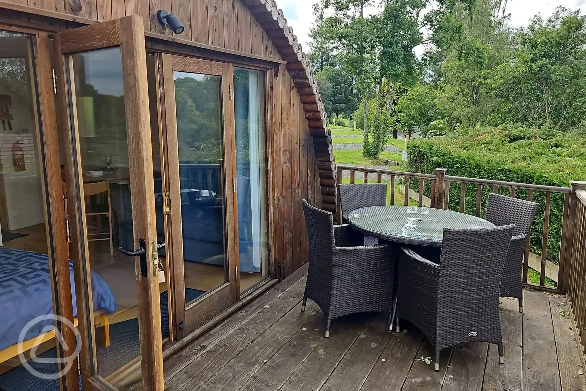 Glamping pod outdoor decking