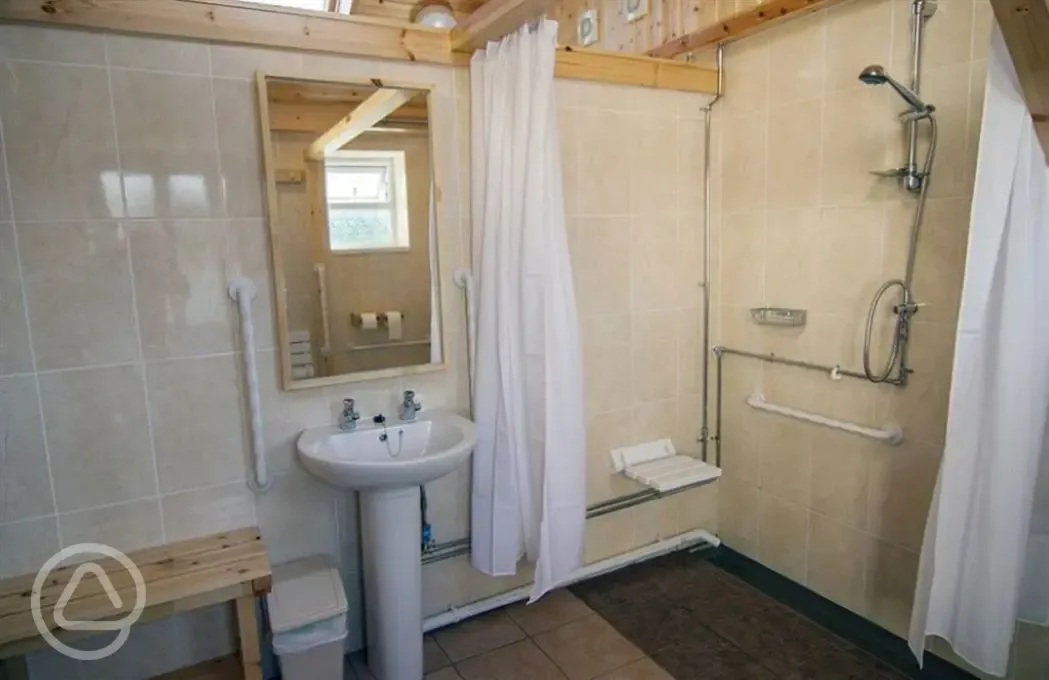 Amenity block with toilets, showers and laundry