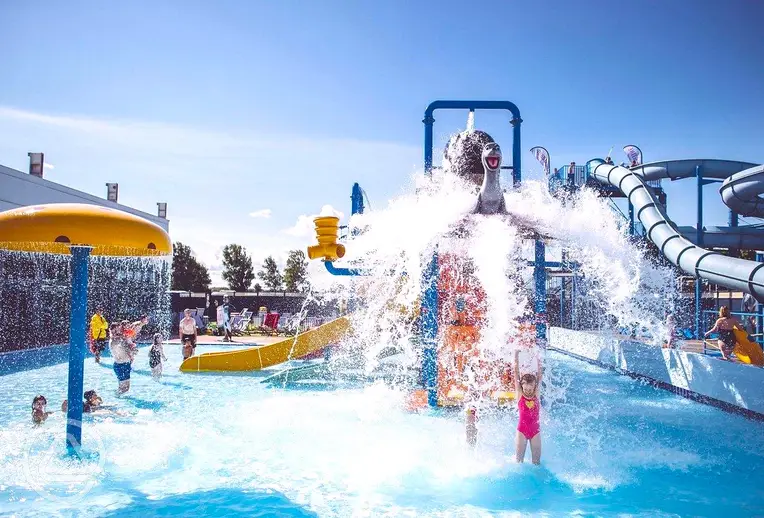 Unity Beach outdoor waterpark and pool with flumes and slides