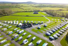 Aerial of the camping and touring area at Unity Beach