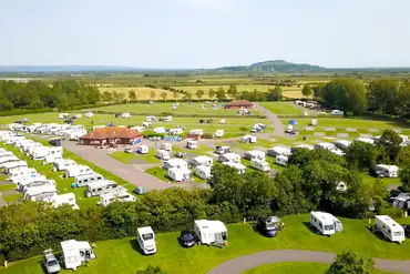Aerial of the camping and touring area at Unity Beach